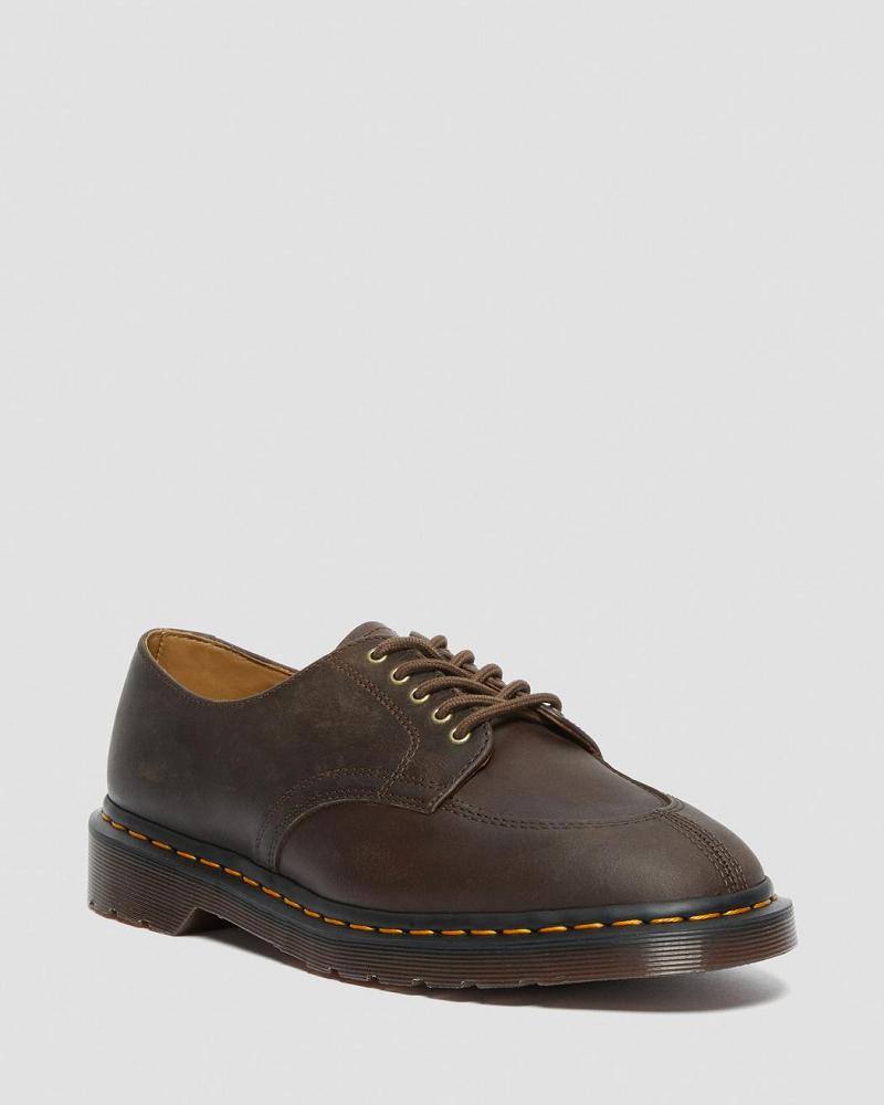 Men\'s Dr Martens 2046 Crazy Horse Leather Oxfords Shoes Dark / Brown | AU 610QMA